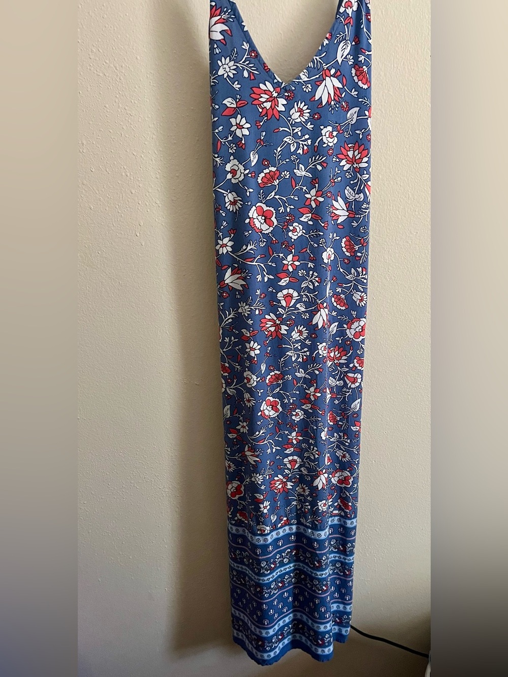 Old Navy Blue Floral Maxi Dress Medium Petite - Picture 3 of 10